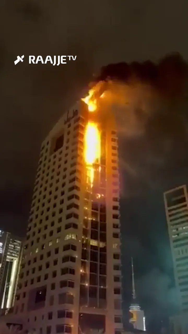 އީރާނުން ދިން ޑްރޯން ހަމަލާއަކާ ގުޅިގެން ކުވައިތު ސިޓީގައި ހުންނަ އުސް އިމާރާތެއްގައި ބޮޑު އަލިފާނުގެ ހާދިސާއެއް ހިނގައިފި