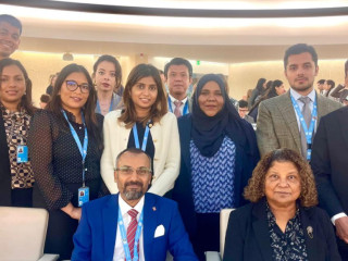 Maldives delegation was led by the Minister of State for Foreign Affairs, Sheryna Abdul Samad 