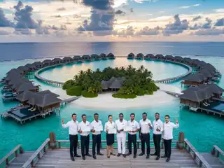 ވޮލްޑޯފް އެސްޓޯރިއާ އިތާފުށީގެ މުވައްޒަފުން ޑިސެމްބަރު މަހު ލިބުނު 4،177 ޑޮލަރުގެ ސާވިސް ޗާޖުން ހިތްހަމަ ޖެހިފަ ތިބިކަން ދައްކުވައިދޭ ހިޔާލީ ފޮޓޯ އެއް