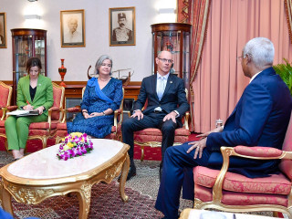 The new High Commissioner of Australia to the Republic of Maldives, Paul Wesley Stephens and President Ibrahim Mohamed Solih