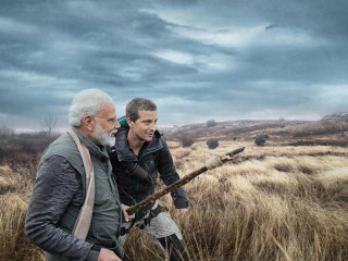 ނަރެންދުރަ މޯދީ އާއި ބެއާ ގްރިލްސް މޭން ވާރސަސް ވައިލްޑްގެ ޝޫޓިންގައި ހަރަކާތްތެރިވަނީ