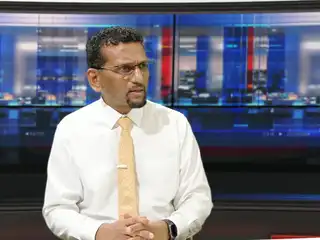 Former MDP President Dr. Ibrahim Didi (DD) speaking during RaajjeTV’s "Fala Surukhee" program.