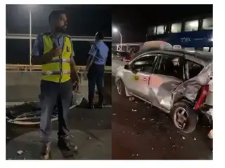Police attend to the scene of an accident on the highway. | CSM Times