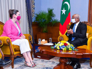 Alaina Teplitz, Ambassador of the United States of America to the Maldives paid a farewell call on President Ibrahim Mohamed Solih on Tuesday