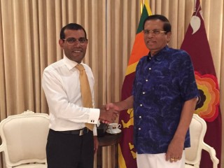 ލަންކާގެ ރައީސް ސިރިސޭނާއާ ރައީސް ނަޝީދު ބައްދަލުކުރައްވައިފި