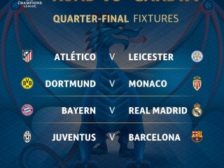 ޗެމްޕިއަންސް ލީގު: ބަޔާން އާއި ރެއާލް އަދި ބާސާ އާއި ޔުވަންޓަސް ކުއާޓާގައި ބައްދަލުކުރަން ޖެހިއްޖެ