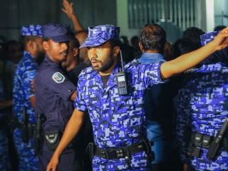 An officer of the Maldives Police Service