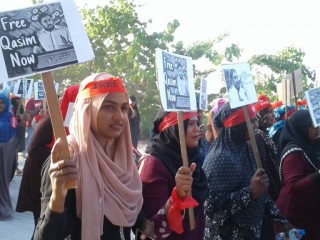 ގާސިމް ދޫކޮށްލުމަށް ގޮވާލާ މާމިގިލީގައި މިއަދުވެސް މުޒާހަރާކޮށްފި