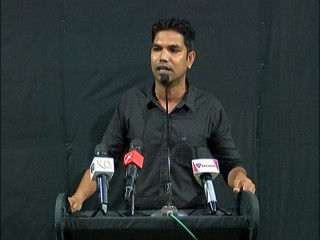 Former MP Mohamed Shifaz at the rally on Friday, 9th June