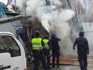 MNDF extinguishes fire at auction store area