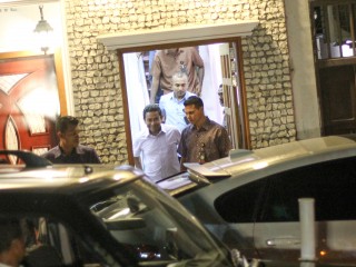 Former President Abdulla Yameen leaving the PPM head office in the capital city