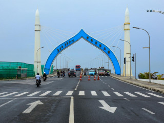 Sinamale\' Bridge in capital Male\' City