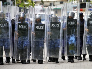 Political turmoil today near People's Majlis.