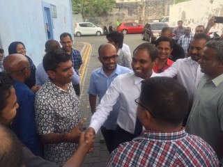 Vilingili Constituency MP Saud Hussain on the day of his release from Police custody