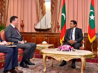 Bryce Hutchesson, Australia's High Commissioner to Sri Lanka and Ambassador to the Maldives meeting Pres. Yameen