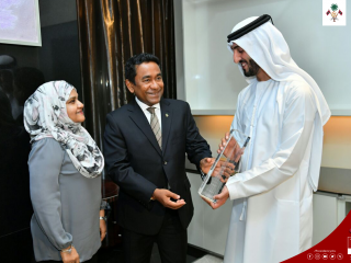 The president left to UAE on a three-day visit on Monday 