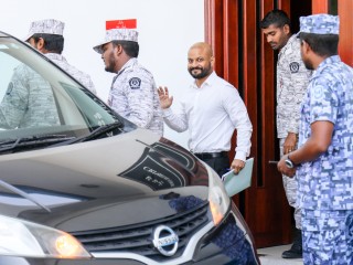 MP Faris Maumoon exiting court