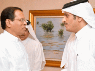 ގަތަރުގެ ޚާރިޖީ ވަޒީރާއި ލަންކާގެ ރައީސް ސިރިސޭނާ ބައްދަލުކުރައްވަނީ