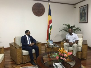 MP Mahloof during his meeting with Vice President Vincent Meriton 