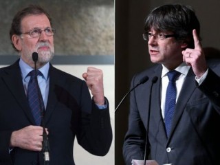 ސްޕެއިންގެ ބޮޑުވަޒީރު މަރިއާނޯ ރަޚޯއީ (ވ) އަދި ކެޓަލޯނިއާގެ ކުރީގެ ލީޑަރު ކާލްސް ޕުއިޖްޑެމޮންޓް