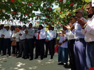 President Yameen attends groundbreaking ceremony for sewerage system in N. Hen'badhoo 