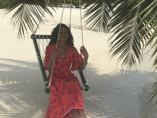 Naomi Harris has been vacationing in the Maldives since December 20