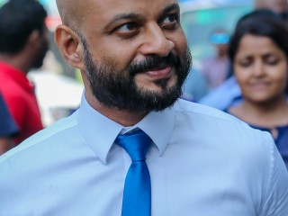 MP Faris Maumoon after an earlier hearing held over bribery allegations against him