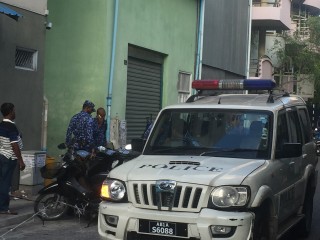 Officers near DJA administrator's building