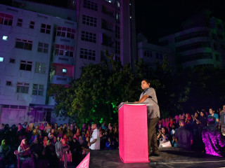 President Abdullah Yameen Abdul Gayoom at PPM rally