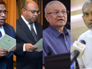 މިނިސްޓަރ މުއިއްޒު، ކުރީގެ ރައީސް މައުމޫން ޢަބްދުލްޤައްޔޫމާއި، އުއްތަމަ ފަނޑިޔާރު ޢަބްދުﷲ ސައީދާއި، ފަނޑިޔާރު އަލީ ހަމީދު