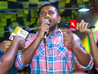 MP Ahmed Mahloof speaking at an opposition rally in February