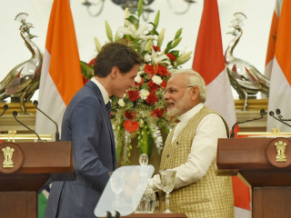 Indian PM Narendra Modi and Canadian PM Justin Trudeau