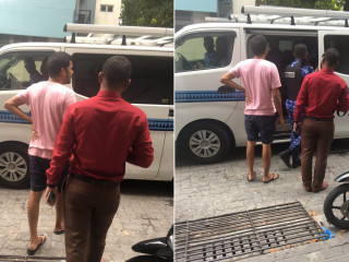 A photograph posted by national council member Mohamed Waheed\'s family, during his arrest