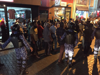 Officers of the special operations unit at Wednesday\'s rally