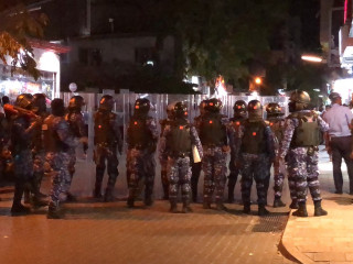 Police\'s special operations unit, deployed to disperse crowds calling for the president\'s resignation