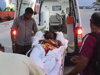 The 24-year-old was carried to Kulhudhuffusi island on a sea-ambulance