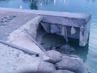 Part of Faresmaathoda\'s breakwater falls off days after harbour reconstruction