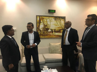 Former President Mohamed Nasheed arrives in Sri Lanka