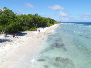 Hithadhoo\'s seaward side is frequently used for swimming