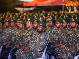 Officers of the MNDF at an event held to mark their 126th anniversary