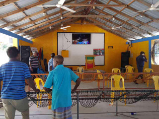 Maldivian Democratic Party\'s campaign office in L. Gan, Thundi