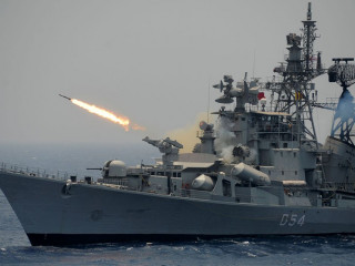 The Indian navy\'s  INS Sumeidha warship