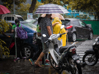 A rainy day in the capital city.