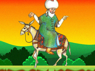 ޖުހާ އޭނާގެ ހިމާރުގެ މައްޗަށް ސަވާރު ވެގެން އިންނަ މަންޒަރު ދައްކައިދޭ ޚިޔާލީ ކުރެހުމެއް