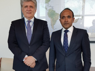 Former Vice President Dr. Mohamed Jameel Ahmed meets UN\'s Assistant Secretary General For Political Affairs Miroslav Jenca