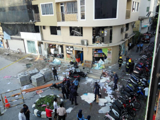 The explosion had seemingly caused considerable damage to the property