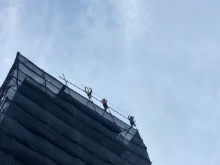 Workers at a construction site in capital city Malé