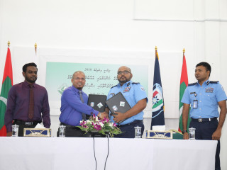 From the MoU signing ceremony held by Maldives Police Service and Elections Commission on Thursday