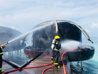 Rescue officers quell fire at Vommuli Resort\'s over-water spa