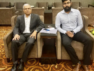Foreign Minster Dr. Mohamed Asim and Desk Officer Mohamed Shujau
